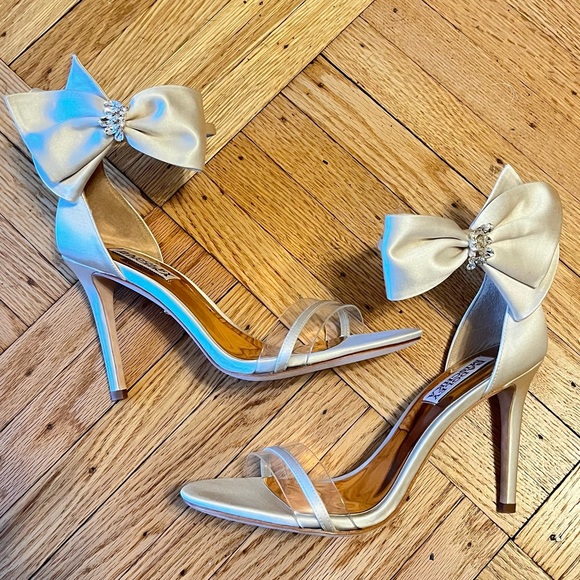 Badgley Mischka Heels Fran Bow Wedding - Picture 1 of 8